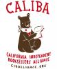 California Independent Booksellers Alliance (CALIBA) Logo featuring a brown bear with a California flag handkerchief reading a book