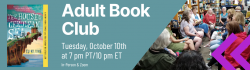 The House in the Cerulean Sea Adult Book Club on Tuesday, October 10th at 7 pm PT/10 pm ET in-person & Zoom