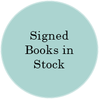 Signed Books in Stock in a light teal circle